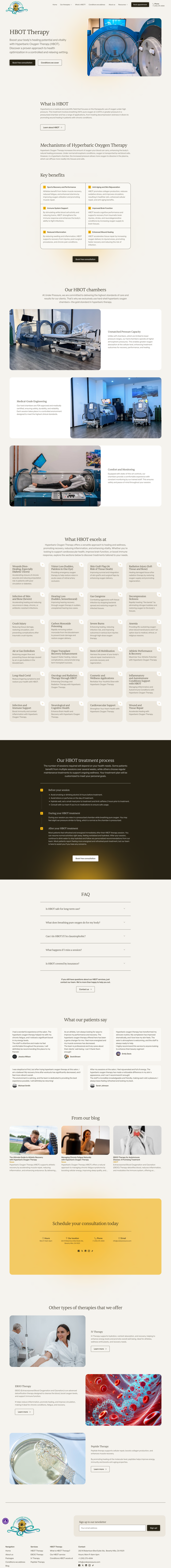 Under Pressure HBOT services page